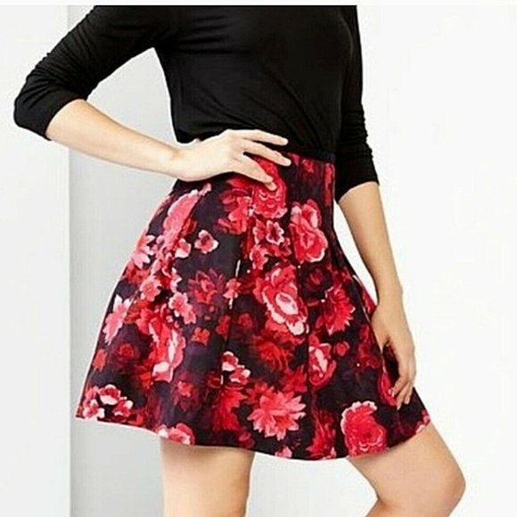 GAP Floral Inverted Pleats A-Line Mini Skirt 4 - Picture 2 of 12
